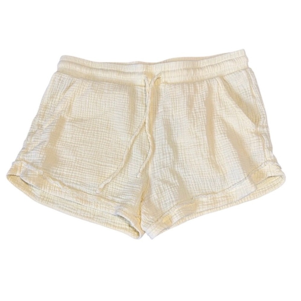 C&C California Women's Yellow Cotton Gauze Athletic leisure Shorts Women Medium